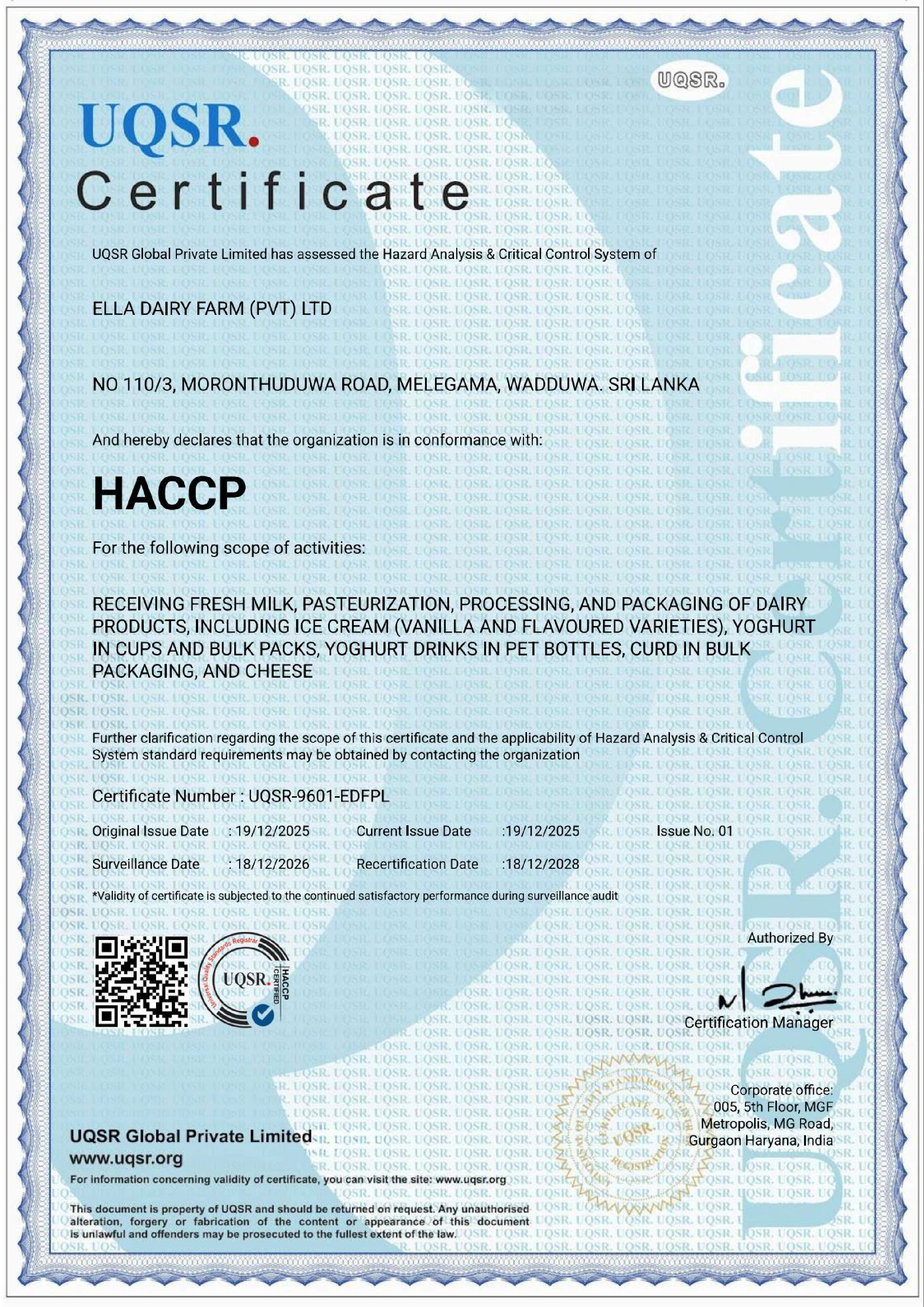 HACCP Certified