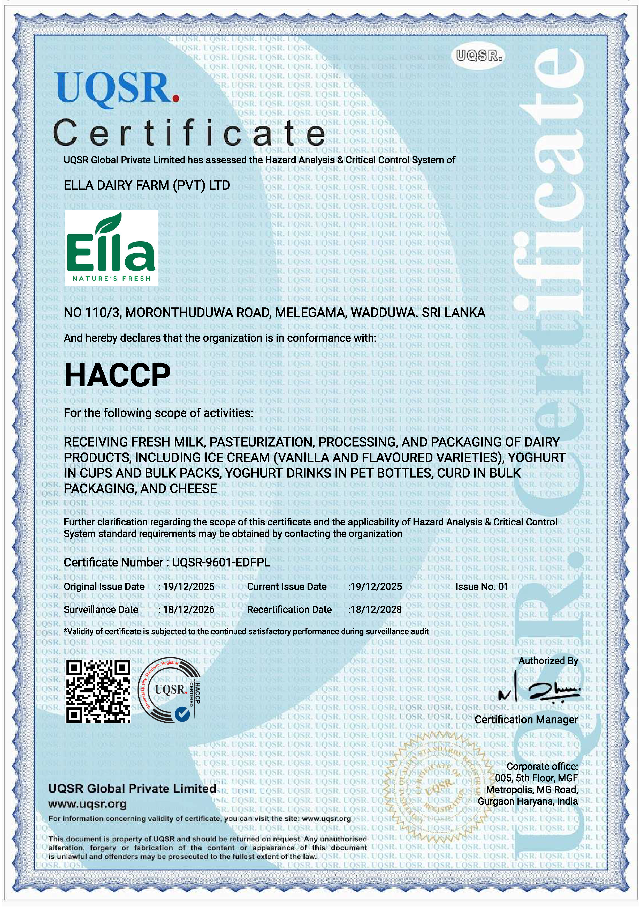 HACCP Certified